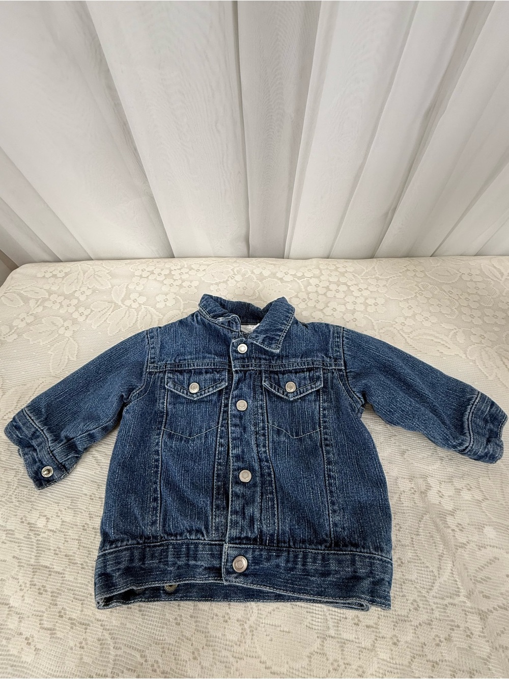 Small Wonders Infant Denim Jacket 0-3 Months Blue Cotton Jean Jacket Unisex
